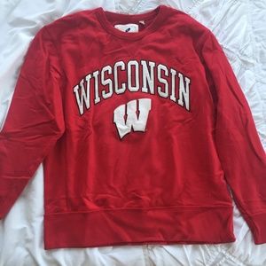 Wisconsin Badgers red crew neck sweatshirt S